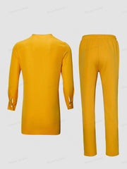 Men Traditional Outfit 2 Piece Sets High Quality Fashion Shirts and Pants Africa Clothes Costumes - Free Delivery Worldwide