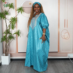 Buy New African Traditional Wear For Women Ankara Gown Dashiki Green Wedding Party Robe for only $49.49 at Flexi Africa!