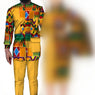 African Wedding Matching Outfit – Slim Women’s Dress and Men’s Patchwork Shirt with Pants