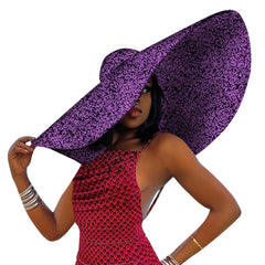 African Women Hat Summer Beach Hats Large Brim Sun Protection Fashion Ankara Cap Hat Customized Product - Free Delivery Worldwide only at Flexi Africa