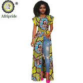 African Women's Long Trench Coat – Short Sleeve Bazin Riche Overcoat - Free Delivery Worldwide only at Flexi Africa