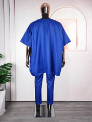 Elegant White African Outfit for Men – Top and Trousers Set for Formal Events - Free Delivery Worldwide only at Flexi Africa