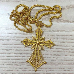Buy Ethiopian Cross Necklace Twisted Chain – Gold Color African Wedding Party Jewelry Gift for only $4.92 at Flexi Africa!