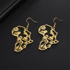 My Shape Africa Map Animal Earrings Women Tree Stainless Steel African Jewelry - Free Delivery Worldwide only at Flexi Africa