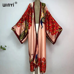 Summer Classic Print African Women – Sexy Boho Maxi Long Sleeve Kaftan Dress - Free Delivery Worldwide only at Flexi Africa