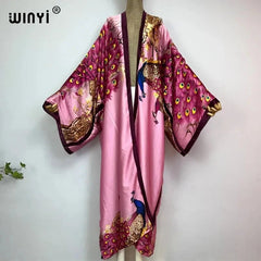 Summer Classic Print African Women – Sexy Boho Maxi Long Sleeve Kaftan Dress - Free Delivery Worldwide only at Flexi Africa