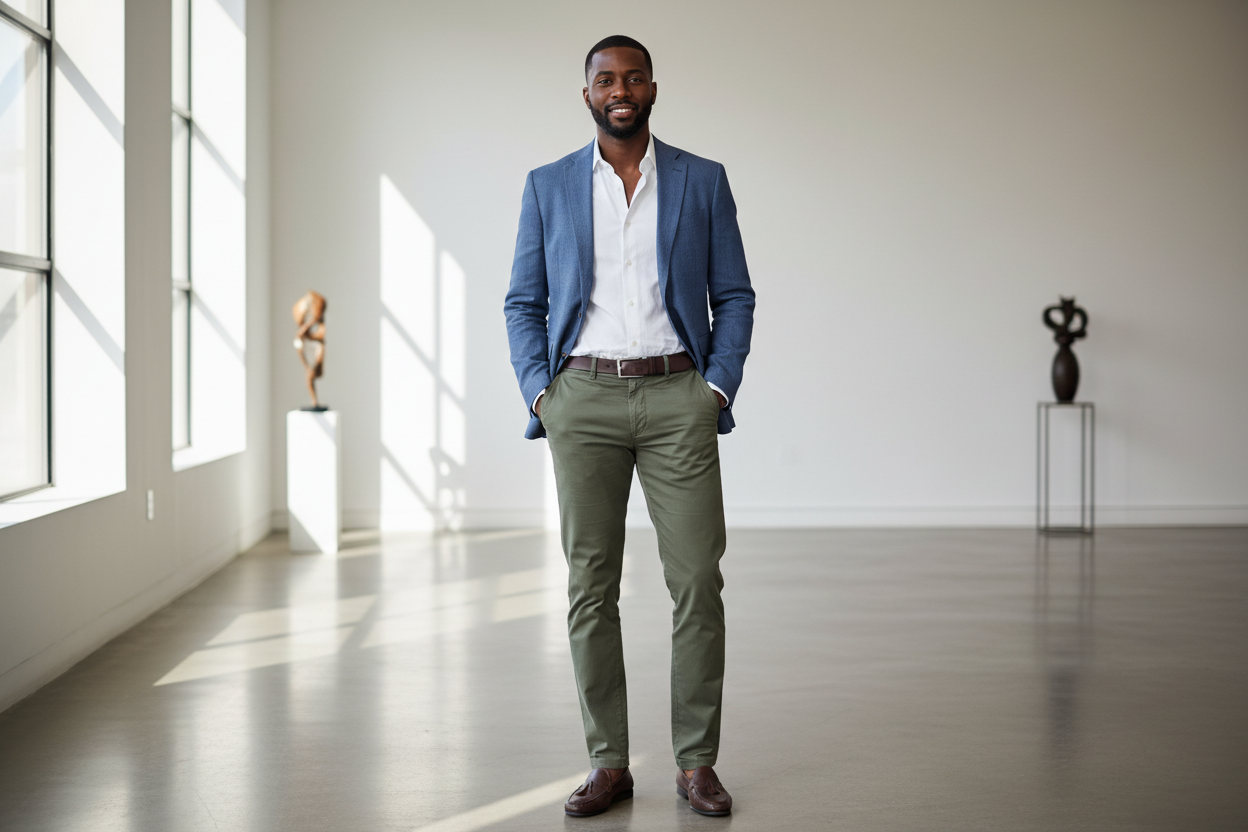 Men's Smart Casual | Tailored Blazers with African Fabric Accents & Crisp Button-down Shirts - Flexi Africa