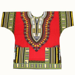 100% Cotton African Print Dashiki Unisex Clothing Bold and Colorful Loose T-shirts - Flexi Africa - Free Delivery Worldwide