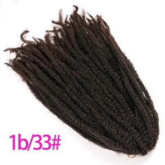 18" Afro Kinky Braiding Hair Synthetic Crochet Marly Braids Extensions 30 Strands Burgundy Black Ombre - Flexi Africa