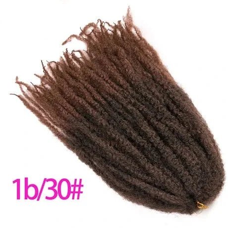 18" Afro Kinky Braiding Hair Synthetic Crochet Marly Braids Extensions 30 Strands Burgundy Black Ombre - Flexi Africa