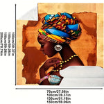 1PC Soft & Warm Flannel Blanket - Vibrant African Woman Pattern - Free Delivery Worldwide only at Flexi Africa