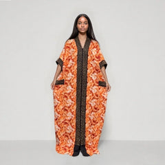 2025 New Fashion Middle Eastern Bubu Hot - Selling Diamond - Studded Loose Muslim African Summer Printed Women's Dress with Side Pockets - Free Delivery Worldwide only at Flexi Africa