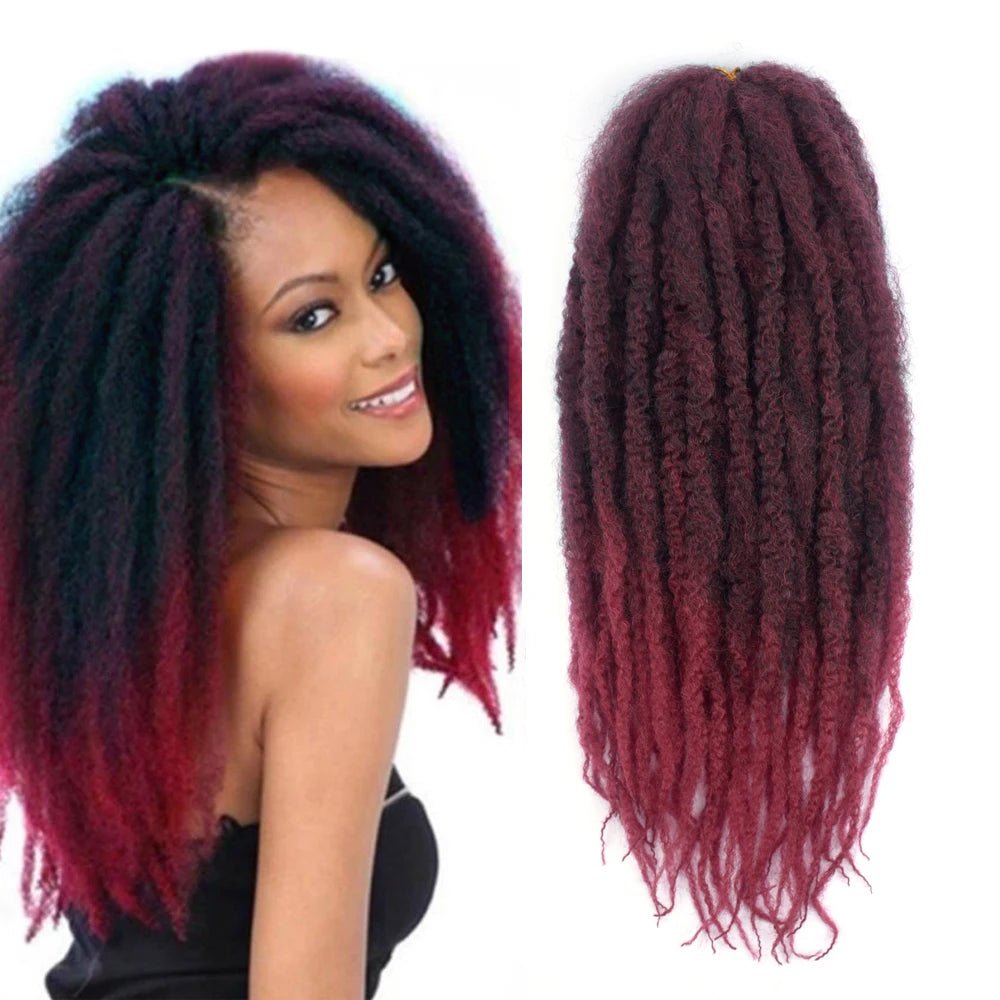 24" Marley Hair For Braids Afro Kinky Marley Braid Hair Synthetic Ombre Braiding Hair Extensions Easy Braid - Flexi Africa - Flexi Africa offers Free Delivery Worldwide - Vibrant African traditional clothing showcasing bold prints and intricate designs