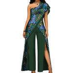 2PC African Women’s Ankara Pant Set – Stylish Off - Shoulder Top and Trousers - Free Delivery Worldwide only at Flexi Africa