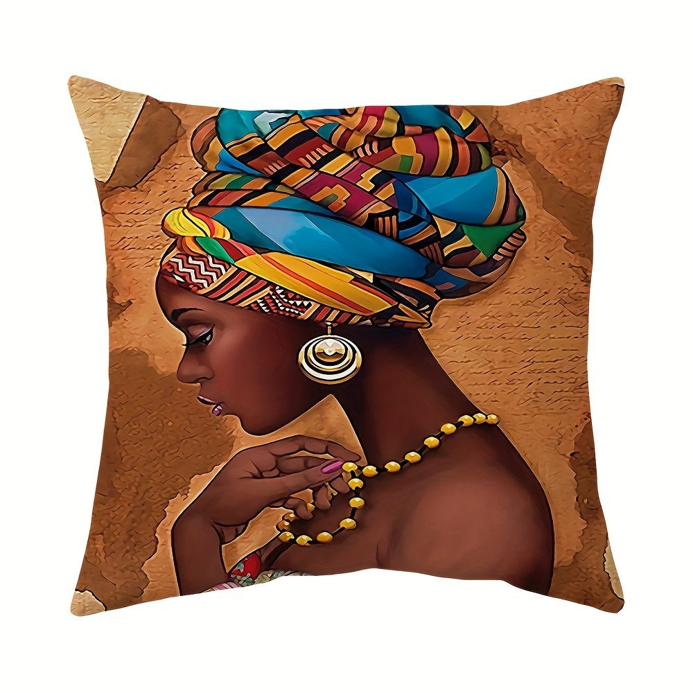 Buy 2PCS African American Woman Short Plush Cushion Covers - Soft, Vibrant, and Home Decor for only $5.84 at Flexi Africa!