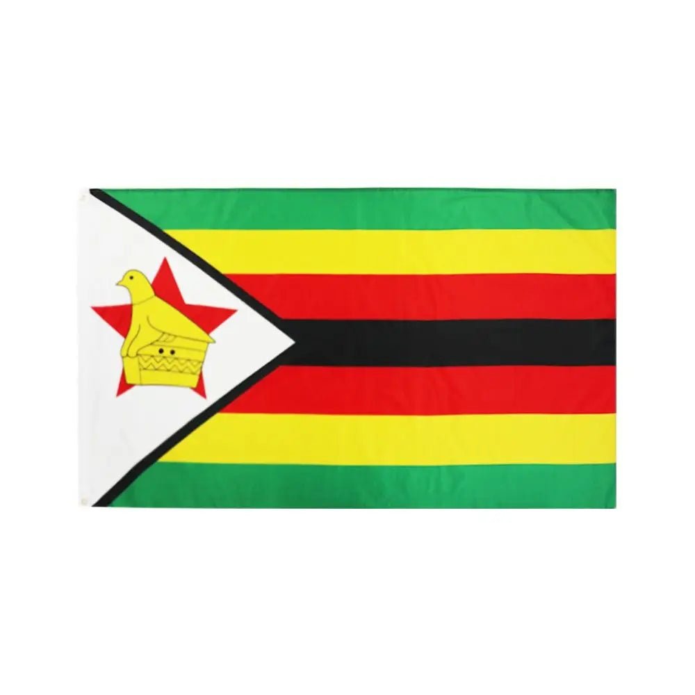 3X5 Ft Zimbabwe Flag with Brass Grommets for Decor - Free Delivery Worldwide only at Flexi Africa