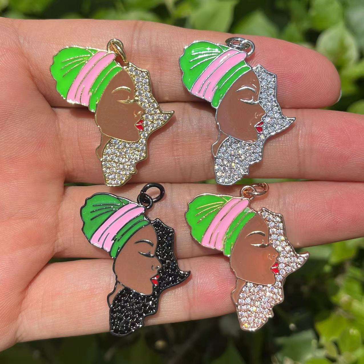 5PCS Africa Map Pendant with Cubic Zirconia Accent - Free Delivery Worldwide only at Flexi Africa