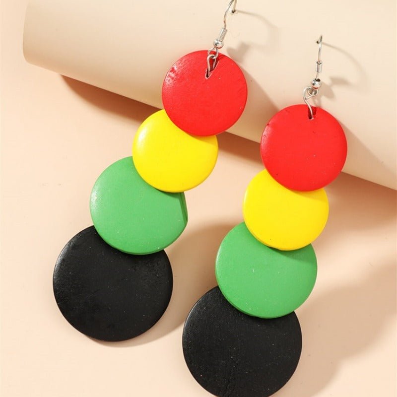 5pcs Exaggerated Geometric African Beauty Pattern Dangle Earrings Resin Jewelry Creative Gift For Women Girls - Flexi Africa - Free Delivery Worldwide only at www.flexiafrica.com