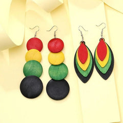 5PCS Geometric African Beauty Pattern Dangle Earrings Resin Jewelry Creative Gift - Free Delivery Worldwide only at Flexi Africa