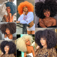 Afro Kinky Curly Wig for Black Women - Short, Synthetic, Blonde, Red, Ombre, Glueless, High - Temperature Cosplay Wigs - Free Delivery Worldwide only at Flexi Africa