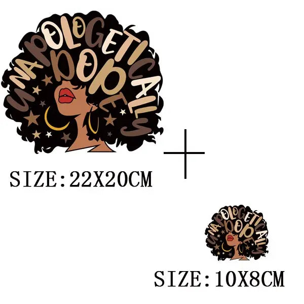 Beautiful African Lady Iron - On Thermo Transfer Patch - Washable DIY Applique for Clothing - Flexi Africa - Free Delivery Worldwide only at www.flexiafrica.com