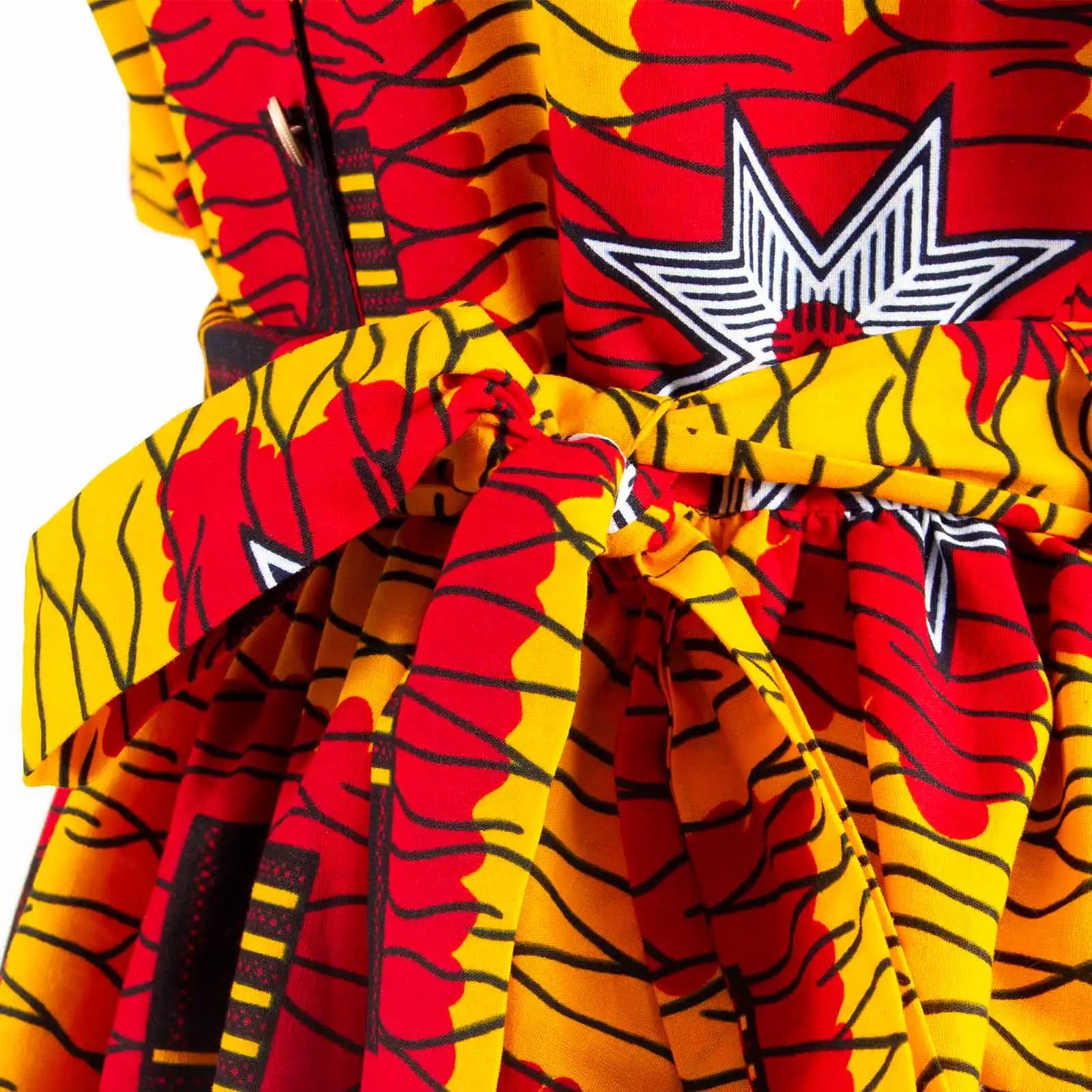 African Women’s Dress – Elegant V-Neck Short Sleeve High-Waist Formal Dress