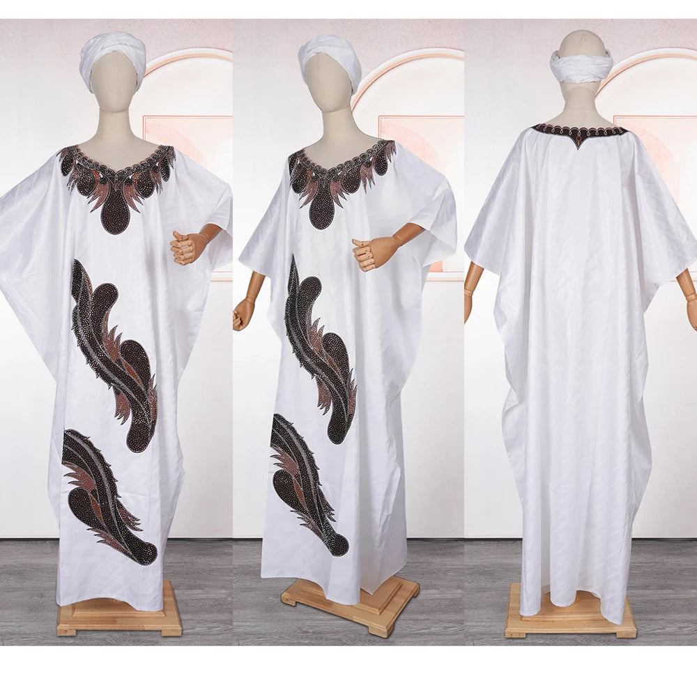 African Clothes for Women African Dashiki Robe Bazin Design Wedding Party Dresses - Free Worldwide only at Flexi Africa