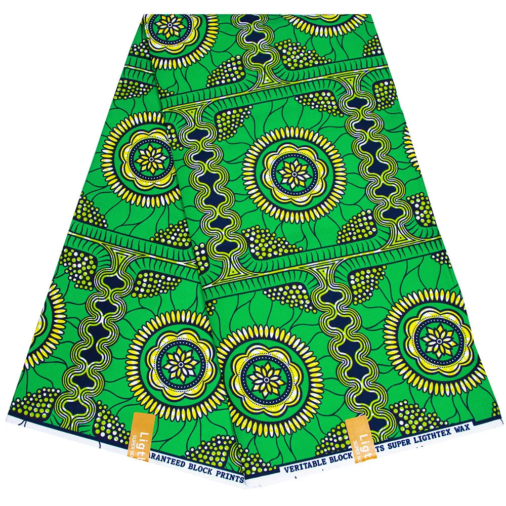 Buy African Ankara Wax Print Fabric – 100% Polyester Block Pattern Material for Sewing for only $4.31 at Flexi Africa!