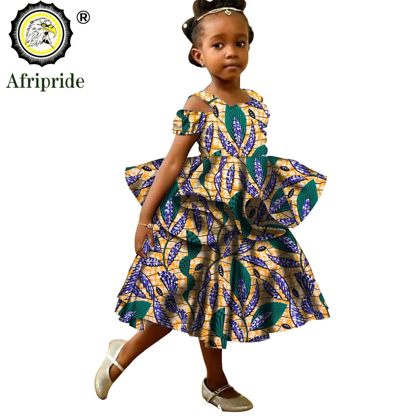 Kids African Print Princess Dress – Sleeveless Ankara Casual Mini Dress for Girls