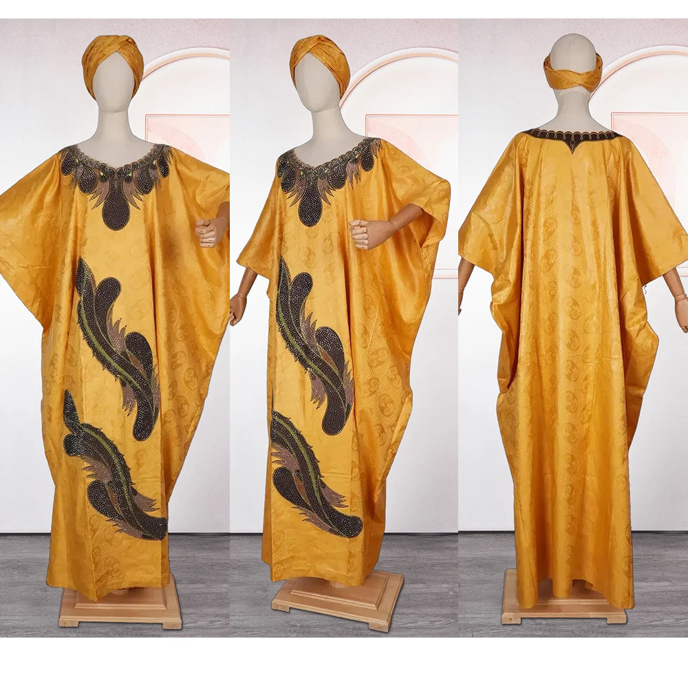 African Clothes for Women African Dashiki Robe Bazin Design Wedding Party Dresses - Free Worldwide only at Flexi Africa