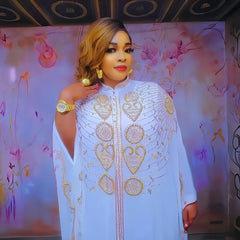 Shop Flexi Africa's elegant 2PC dress for African women. Made from chiffon with rhinestone accents, perfect for a soirée!