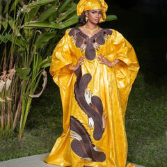 African Clothes for Women African Dashiki Robe Bazin Design Wedding Party Dresses - Free Worldwide only at Flexi Africa