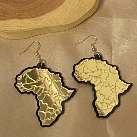 Africa Map Drop Earring Vintage Acrylic Map Dangle Earring Exaggerate Style Earring Jewelry - Free Delivery Worldwide only at Flexi Africa