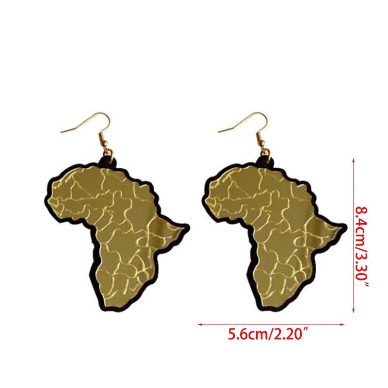 Africa Map Drop Earring Vintage Acrylic Map Dangle Earring Exaggerate Style Earring Jewelry - Free Delivery Worldwide only at Flexi Africa