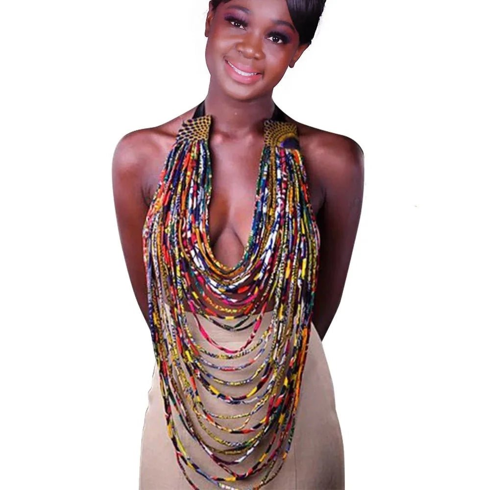 African Accessories Style Women Necklaces & Pendants Rope Chain Statement Pendant - Flexi Africa - Flexi Africa offers Free Delivery Worldwide - Vibrant African traditional clothing showcasing bold prints and intricate designs