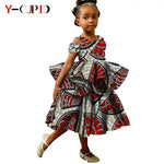 African Ankara Dress for Girls – Double - Layer Ruffles Bazin Riche Kids Party Dress - Free Delivery Worldwide only at Flexi Africa