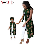 African Ankara Long Vest – Dashiki Cotton Mother Daughter Matching Outfit - Free Delivery Worldwide only at Flexi Africa