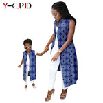 African Ankara Long Vest – Dashiki Cotton Mother Daughter Matching Outfit - Free Delivery Worldwide only at Flexi Africa