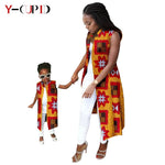 African Ankara Long Vest – Dashiki Cotton Mother Daughter Matching Outfit - Free Delivery Worldwide only at Flexi Africa