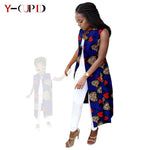 African Ankara Long Vest – Dashiki Cotton Mother Daughter Matching Outfit - Free Delivery Worldwide only at Flexi Africa