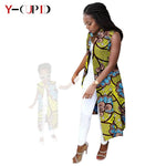 African Ankara Long Vest – Dashiki Cotton Mother Daughter Matching Outfit - Free Delivery Worldwide only at Flexi Africa
