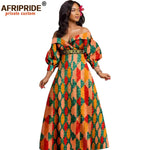 African Ankara Off Shoulder Maxi Dress – Deep V - Neck High Waist Long Dress - Free Delivery Worldwide only at Flexi Africa
