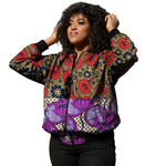 African Ankara Print Bomber Jacket for Women – Cotton Couture Zip - Up Jacket - Free Delivery Worldwide only at Flexi Africa