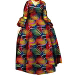 African Ankara Print Long Dress for Women – Draped Bazin Riche Dashiki Style - Free Delivery Worldwide only at Flexi Africa