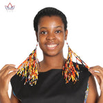 African Ankara Tassel Earrings – Handmade Boho Long Tribal Fabric Jewelry - Free Delivery Worldwide only at Flexi Africa