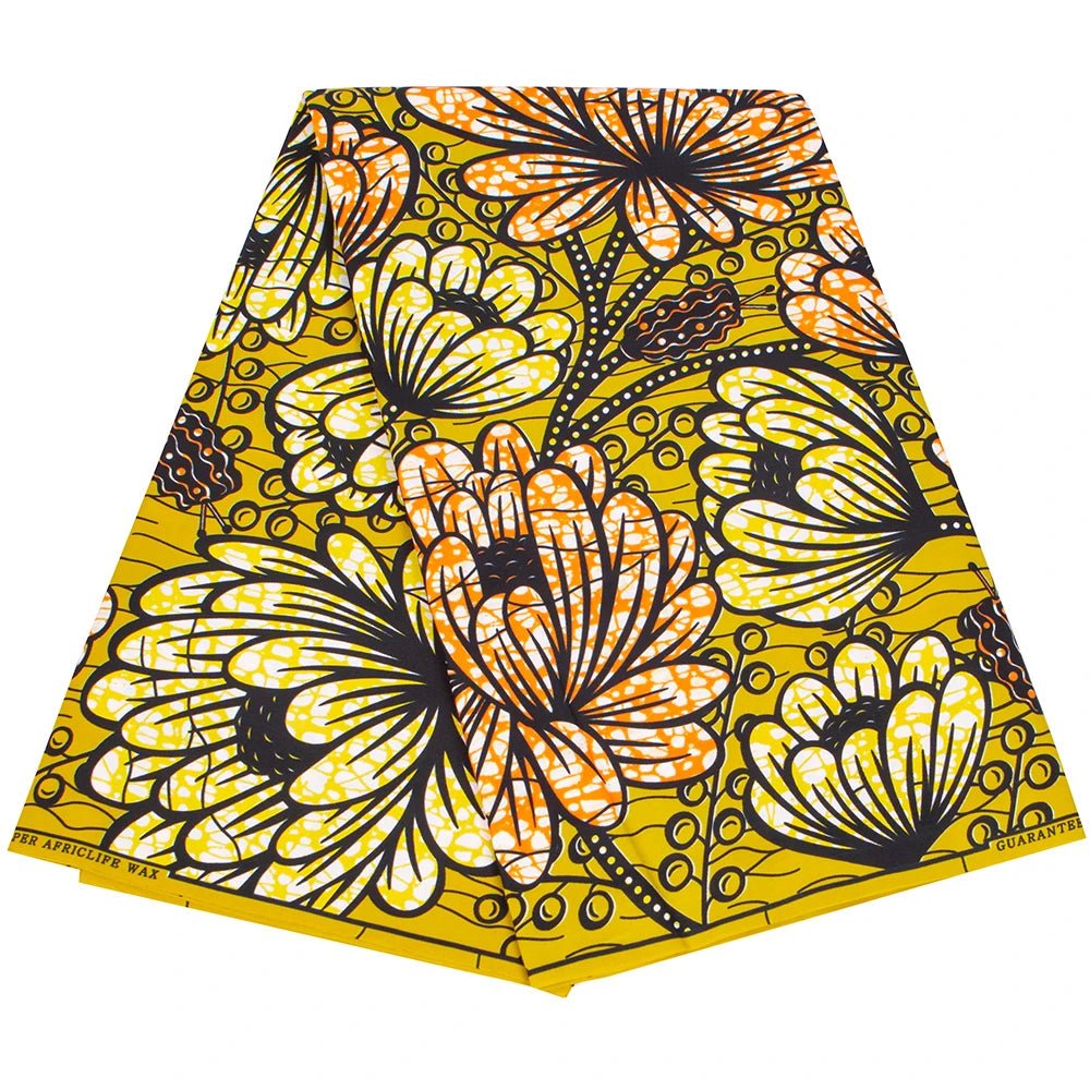 Buy African Ankara Wax Print Fabric – 100% Polyester Block Pattern Material for Sewing for only $4.31 at Flexi Africa!