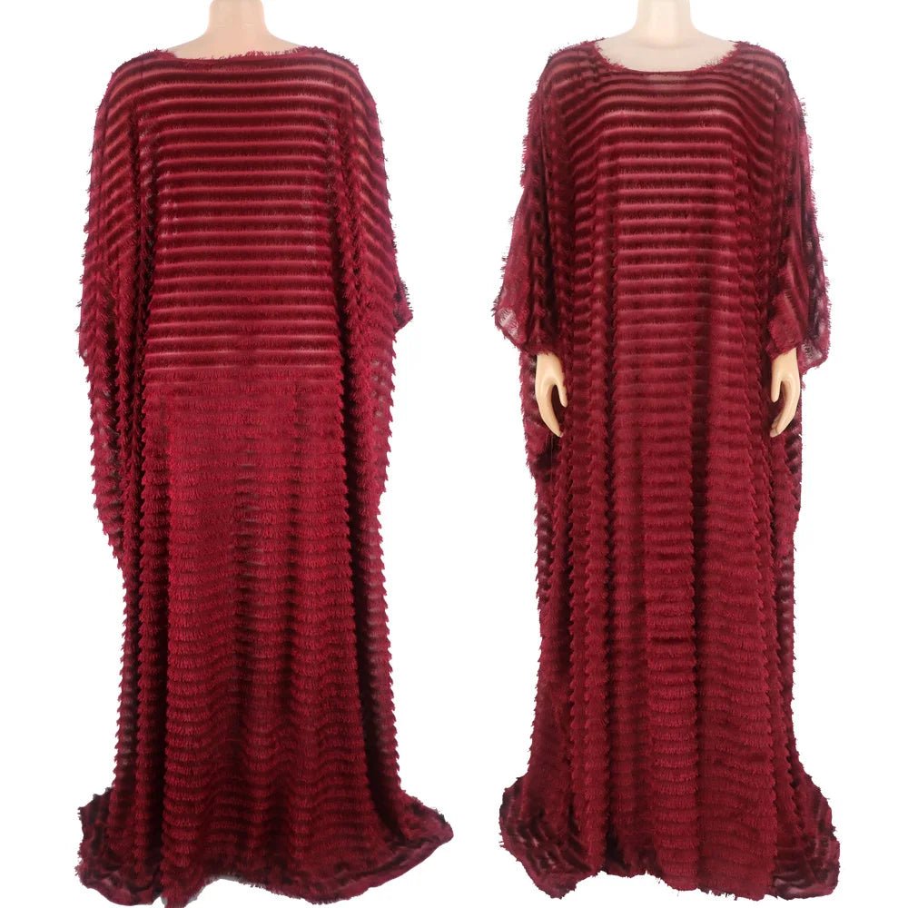 African Bubu Dress for Women – Loose Fit Fluffy Fabric with Round Neck and Batwing Sleeves - Free Delivery Worldwide