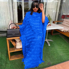 African Bubu Dress for Women – Loose Fit Fluffy Fabric with Round Neck and Batwing Sleeves - Free Delivery Worldwide