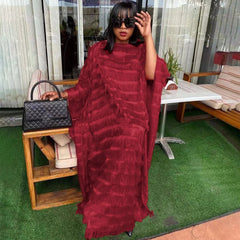 African Bubu Dress for Women – Loose Fit Fluffy Fabric with Round Neck and Batwing Sleeves - Free Delivery Worldwide