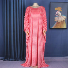 African Bubu Dress for Women – Loose Fit Fluffy Fabric with Round Neck and Batwing Sleeves - Free Delivery Worldwide